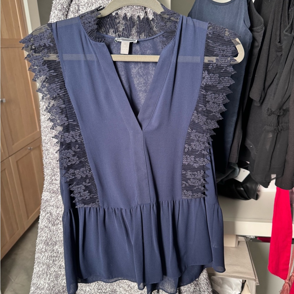 Blue lace top